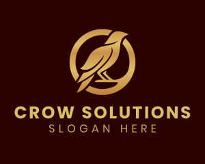 Crow - Wild Raven Bird logo design