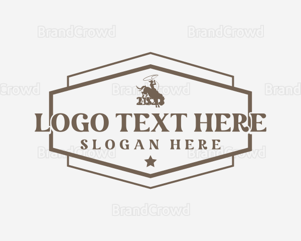 Cowboy Rodeo Badge Logo