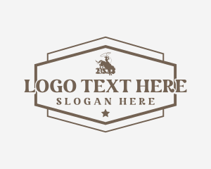 Horse Race - Cowboy Rodeo Badge logo design