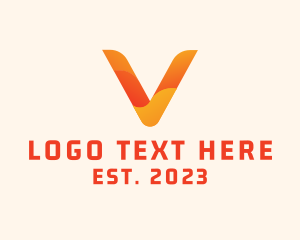 Streaming - Application Letter V logo design