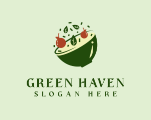 Leafy - Healthy Food Bowl logo design