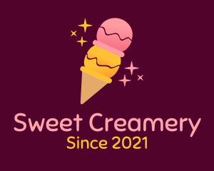 Starry Fruit Ice Cream logo design