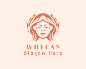 Hairstyle - Woman Leaf Hairstyle logo design