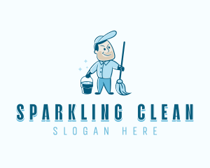 Cleaner - Janitorial Housekeeping Cleaner logo design