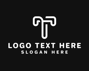 Upmarket - Modern Tech Letter T logo design