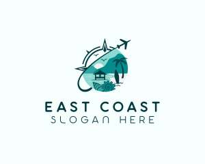 Airplane Beach Coast Travel  logo design