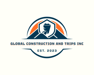 Demolition - Backhoe Construction Quarry logo design
