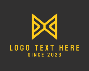 Pavement - Gold Textile Letter M logo design