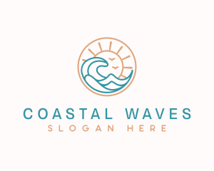 Sea Waves Resort logo design