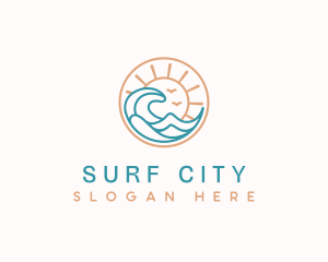 Sea Waves Resort logo design