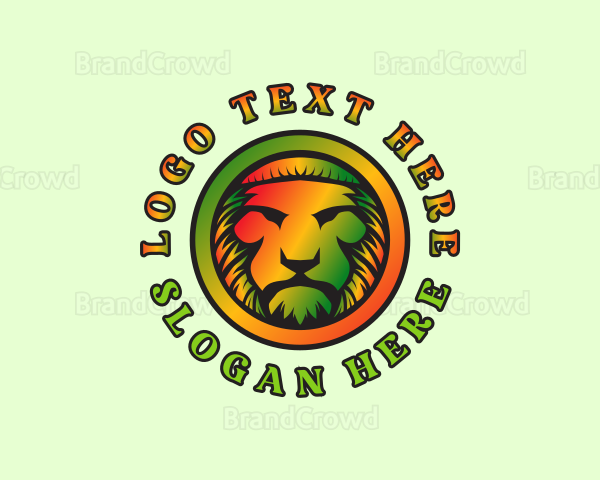 Rasta Lion Jamaican Logo