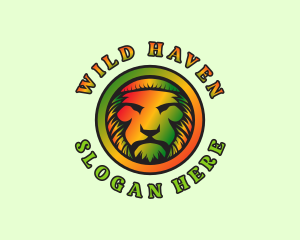 Rasta Lion Jamaican logo design