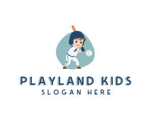 Cute Boy Baseball Player logo design