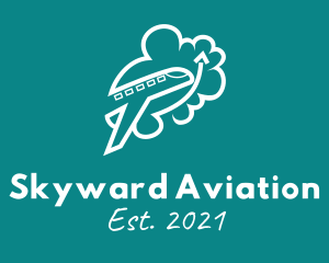 Airplane Cloud Flight logo design