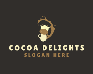 Chocolate Cow Milk logo design