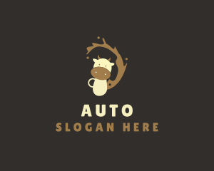 Coffee - Chocolate Cow Milk logo design