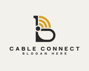 Cable - Communication Signal Network Letter B logo design