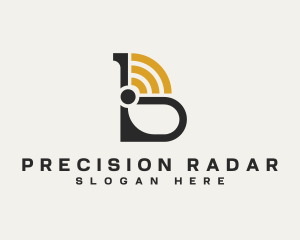 Radar - Communication Signal Network Letter B logo design