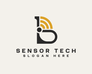 Sensor - Communication Signal Network Letter B logo design