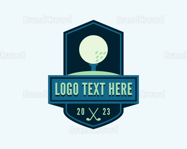 Glowing Golf Ball Emblem Logo