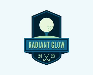 Glowing Golf Ball Emblem logo design