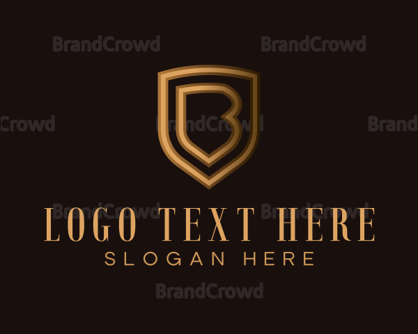 Luxury Shield Crest Letter B Logo