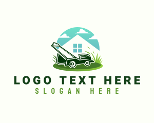 Grass Cutter - Landscaping Lawn Mower logo design