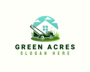 Landscaping Lawn Mower logo design