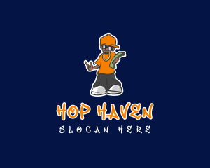 Cool Hip Hop Man logo design