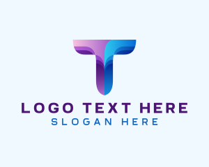 Gradient - Media Advertising Startup Letter T logo design