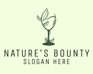 Natural Wine Glass logo design