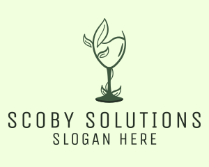 Scoby - Natural Wine Glass logo design