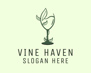 Natural Wine Glass logo design