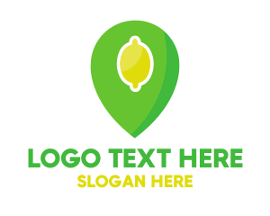 Meeting Point - Lemon Location Pin logo design