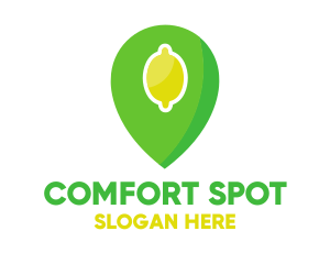 Lemon Location Pin logo design