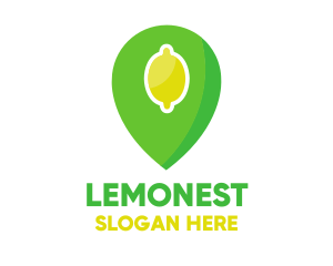 Lemonade - Lemon Location Pin logo design