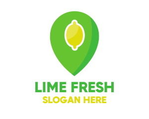 Lime - Lemon Location Pin logo design