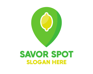 Lemon Location Pin logo design