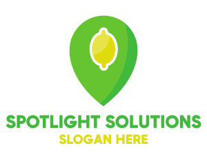 Lemon Location Pin logo design