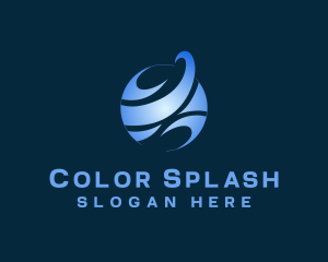 Gradient Globe Splash logo design