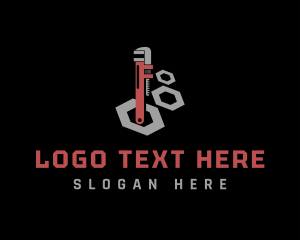 Lavatory - Plumbing Pipe Wrench logo design