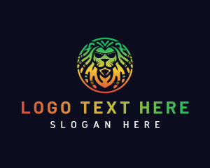 Wild - Lion Jamaican Rastafari logo design