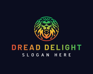 Dreadlocks - Lion Jamaican Rastafari logo design