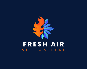 Heating Cooling Temperature logo design