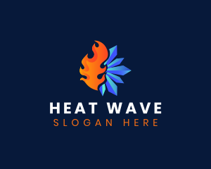 Heat - Heating Cooling Temperature logo design