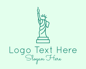 Monoline - Minimalist Statue of Liberty logo design