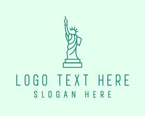 Green - Minimalist Statue of Liberty logo design