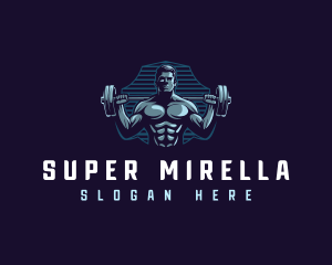 Strongman - Barbell Man Lifting logo design