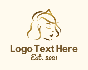 Gold - Princess Haircut logo design