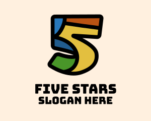 Five - Colorful Number 5 logo design